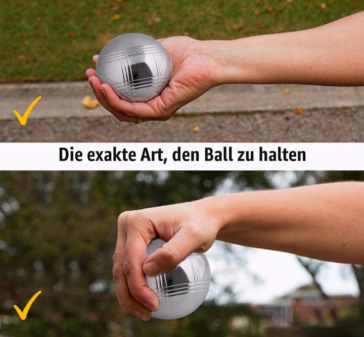 Generisch Boule Set Petanque 8 Metallkugeln Ø73mm, 2 Zielkugeln, 2 Entfernungsmesser, 1 Magnet, Bocc