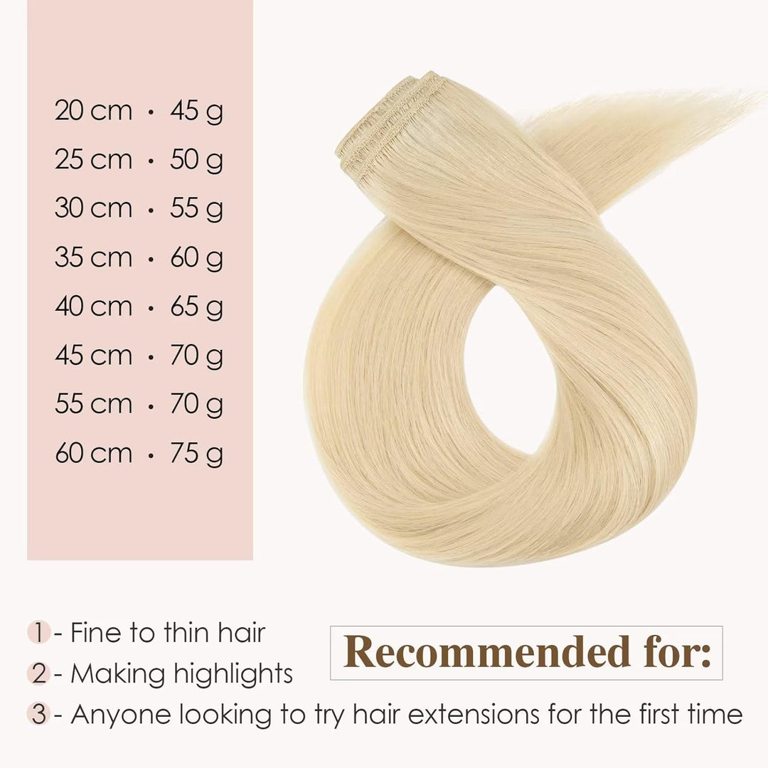 TESS Clip in Extensions Echthaar, 8pcs Clip in Haarverlängerung Remy Echt Haare Natürliche 18 Clips