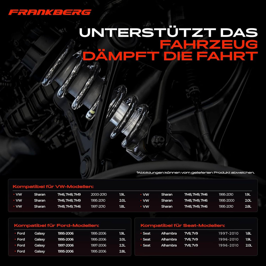 Frankberg 2x Federn Fahrwerksfeder Hinterachse Kompatibel mit Galaxy 1995-2006 A,l,h,a,m,b,r,a 1996-