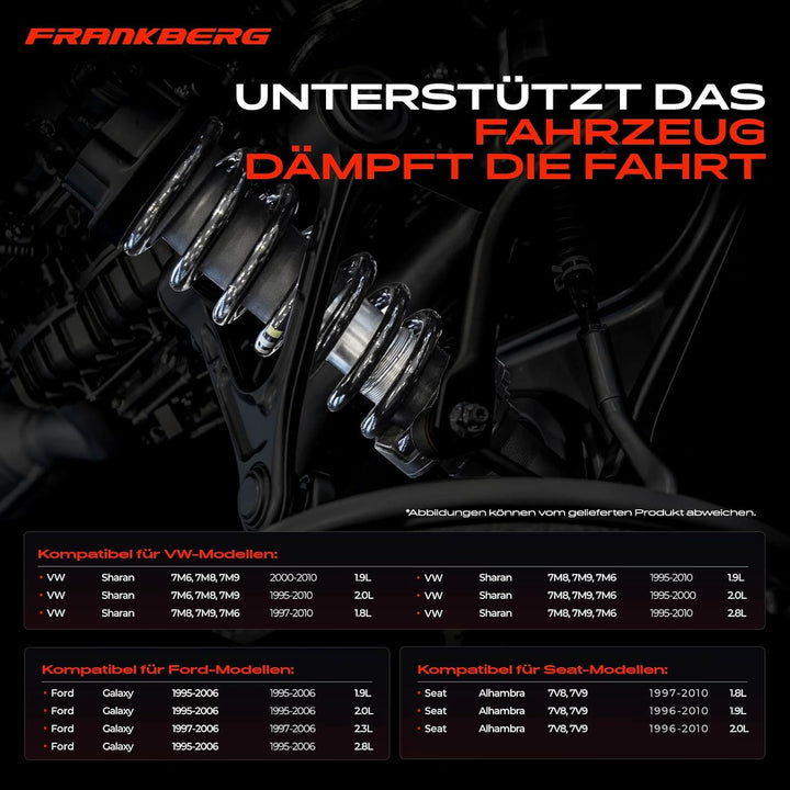 Frankberg 2x Federn Fahrwerksfeder Hinterachse Kompatibel mit Galaxy 1995-2006 A,l,h,a,m,b,r,a 1996-