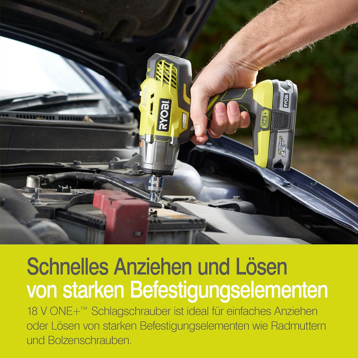 RYOBI 18 V ONE+ Akku-Schlagschrauber R18IW3-0 (max. Drehmoment 400 Nm, 1/2 Zoll Vierkant-Aufnahme, 3