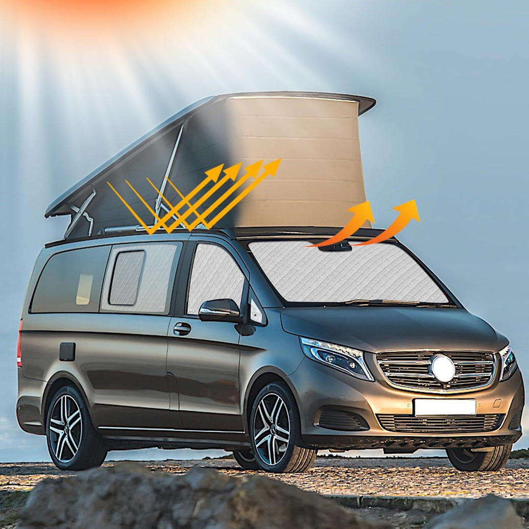Thermomatte Fahrerhaus Innen Kompatibel mit 2014-2022 Mercedes-Benz VITO III W447/Viano, 7PCS Faltba