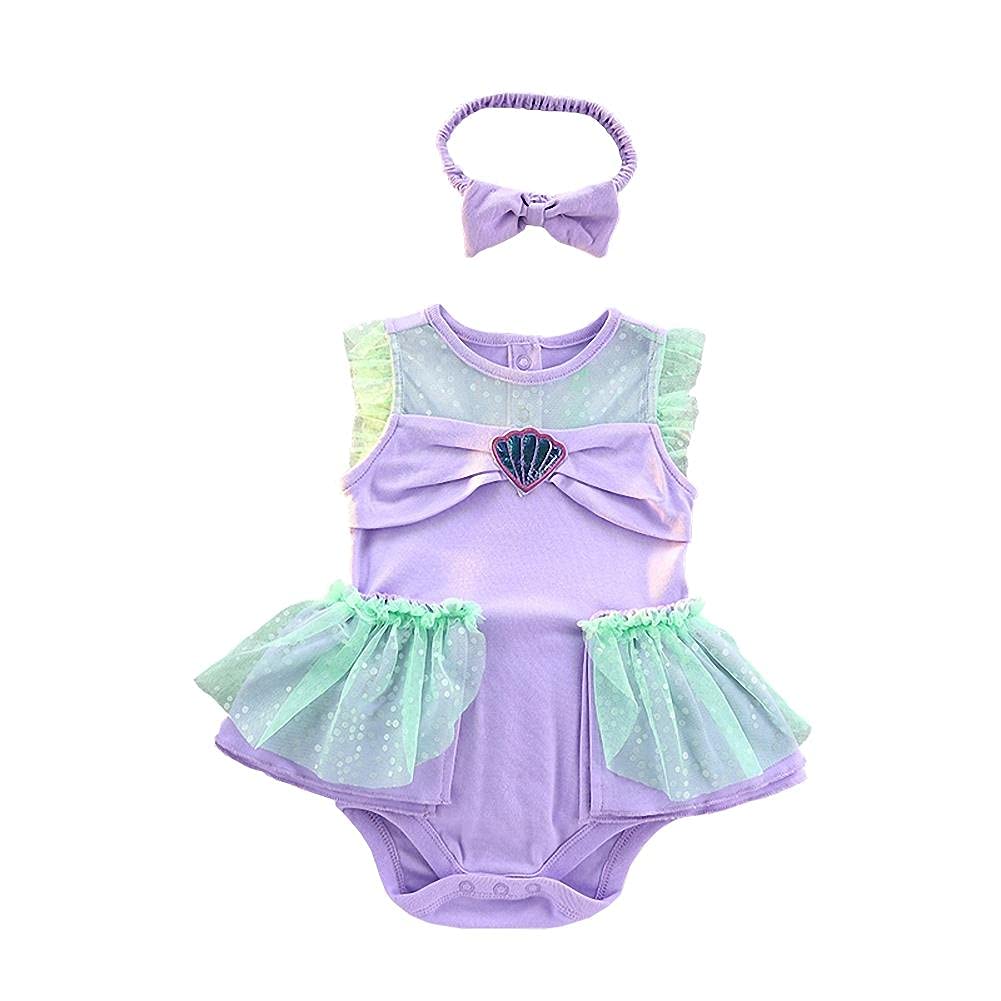 Lito Angels Minnie Mouse Kleid mit Stirnband für Baby Mädchen, Strampler Kostüm Verkleidung, Grösse