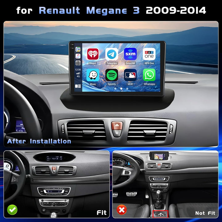 Hikity 4+64G 9" Android Autoradio für Renault Megane 3 2009-2014 | Incell Wireless Carplay Autoradio