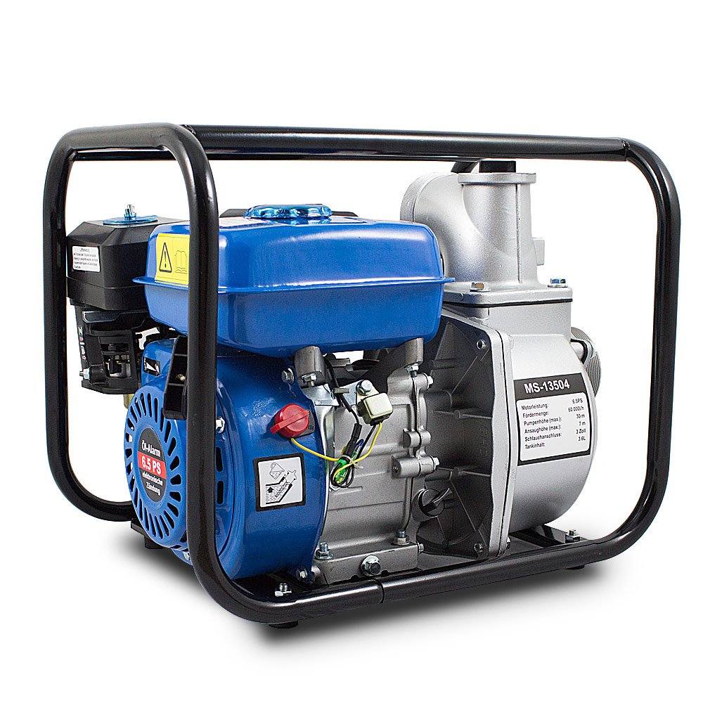 BITUXX® Benzin Schmutzwasserpumpe 3" Wasserpumpe Motorpumpe Kreiselpumpe Gartenpumpe Teichpumpe 6,5