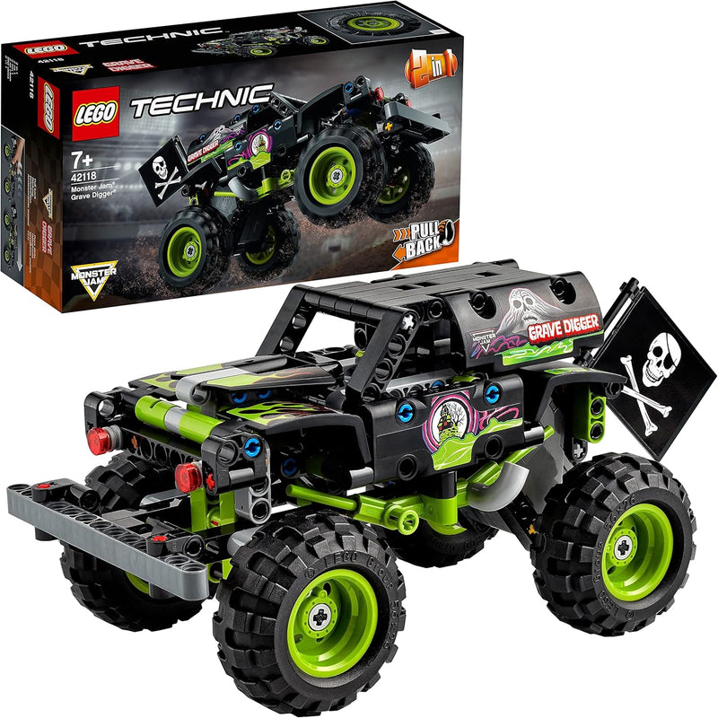 LEGO 42118 Technic Monster Jam Grave Digger Truck, Gelände-Buggy, 2in1 Auto-Set, Spielzeugauto mit R