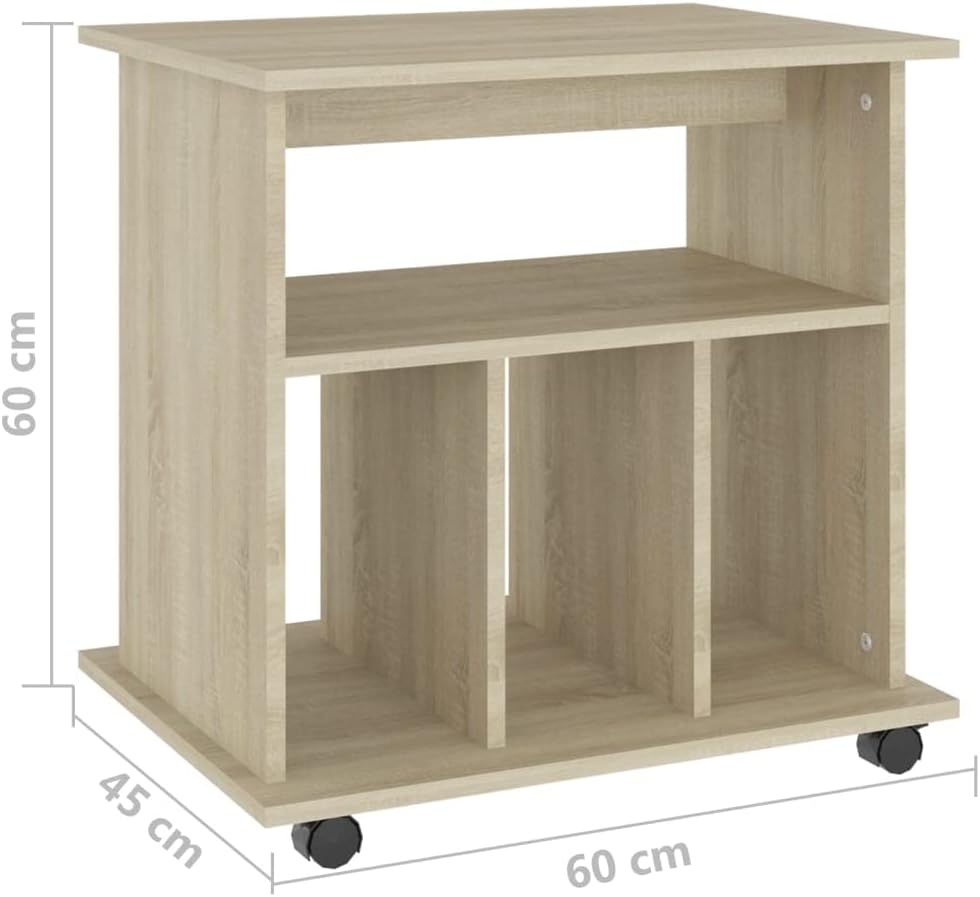 SDWEHO7 Rollschrank mit 4 offenen Fächern, Büroschrank für Wohnzimmer, Schlafzimmer, Office, Robust,