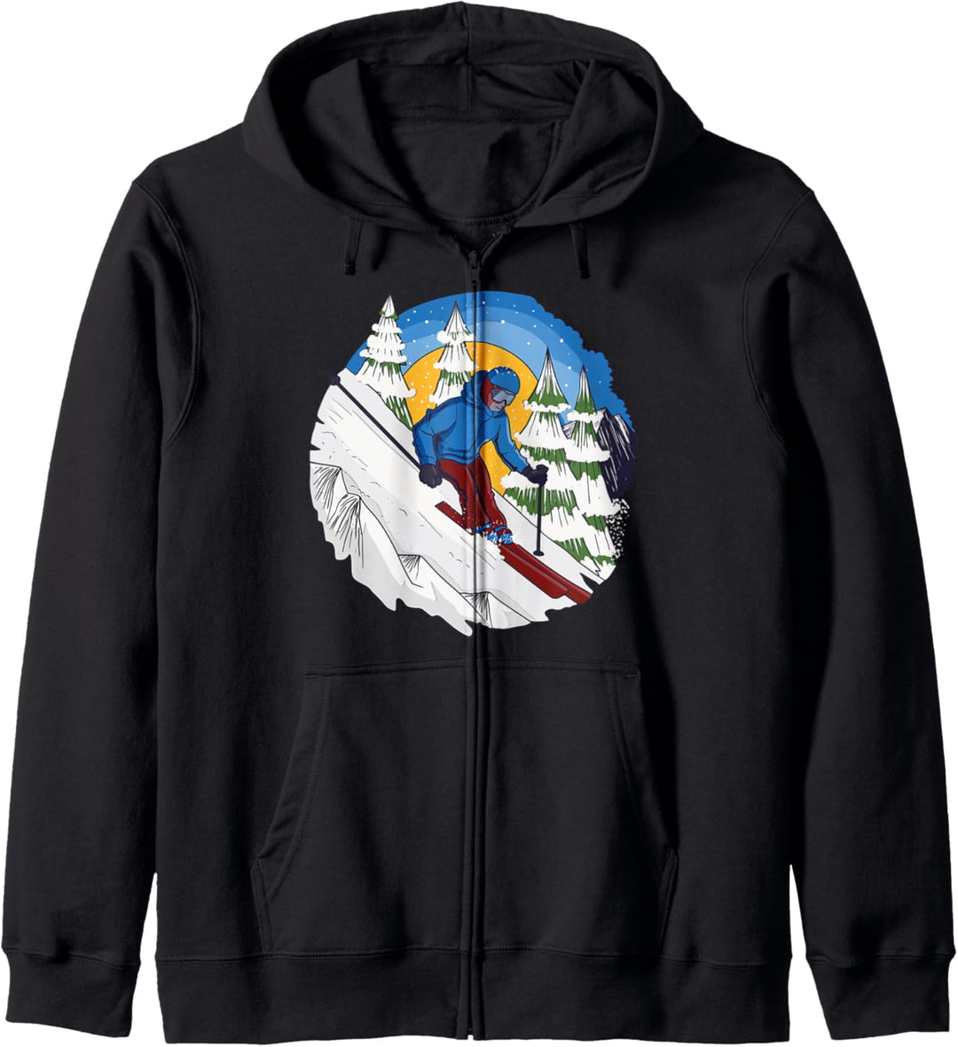 Skifahren auf der Piste lustiges Ski- und Skigeschenk Kapuzenjacke