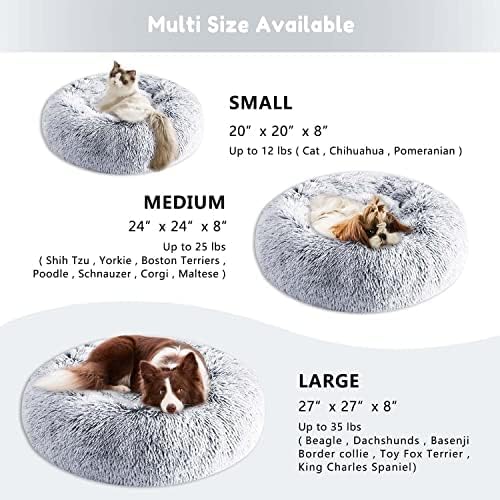 Western Home Hundebett rund Katzenbett Hundekissen Flauschig Katzenkissen Weich katzenkorb Donut Plü