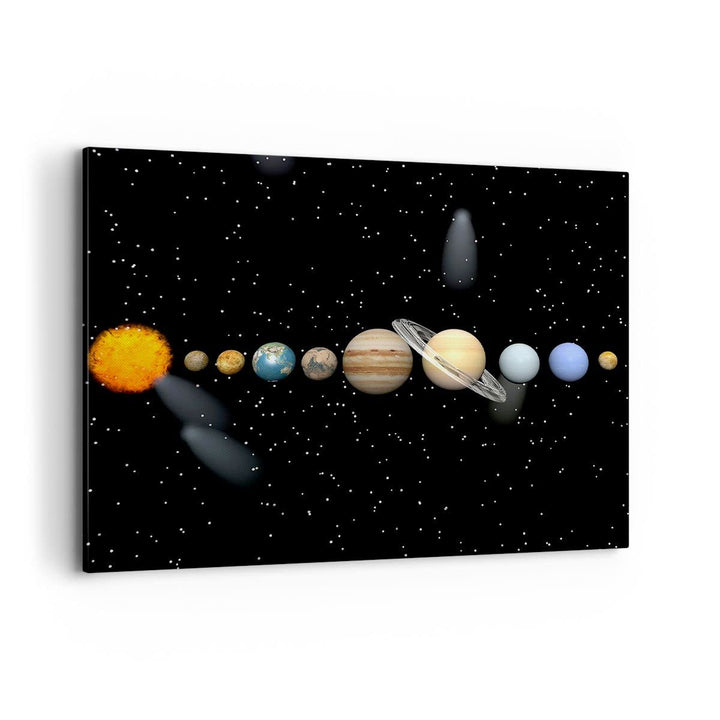 Bilder auf Leinwand 100x70cm Leinwandbild Universum Galaxie Planeten Sterne Gross Wanddeko Bild Schl