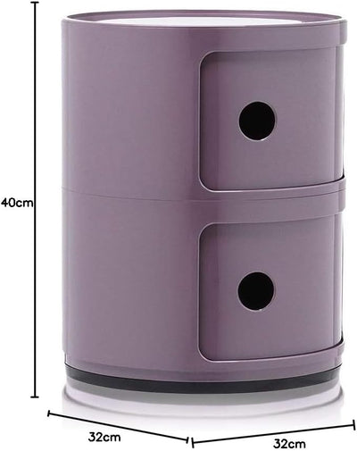 Kartell Componibili, 2 Elements, Violet, Runde Basis 2-fächer Violett, 2-fächer Violett