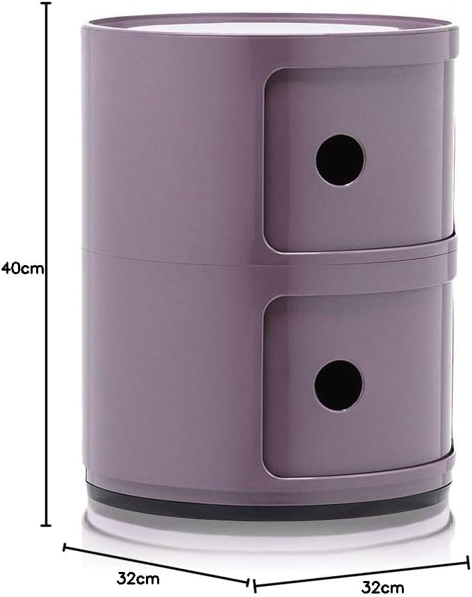 Kartell Componibili, 2 Elements, Violet, Runde Basis 2-fächer Violett, 2-fächer Violett
