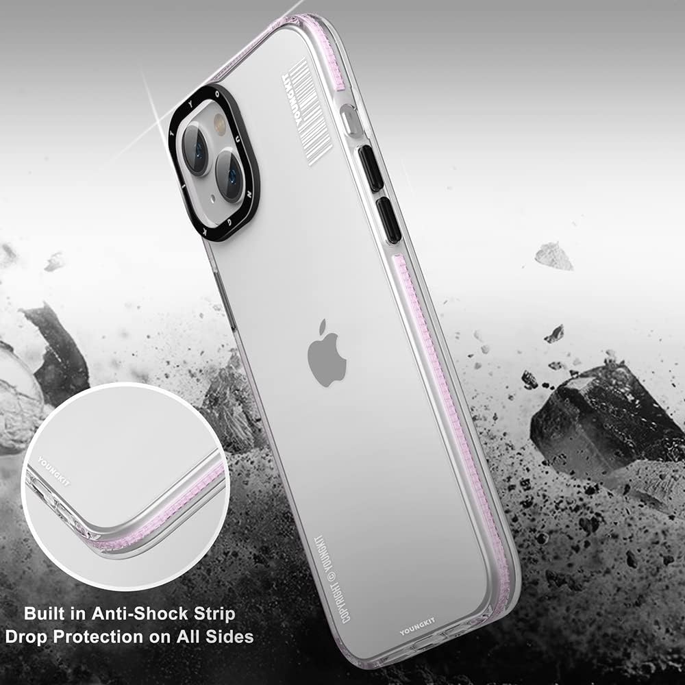 YOUNGKIT für iPhone 14 Plus Hülle, Stossfeste Kratzfeste Schutzhülle Slim Klar Case Dünne Griffige T