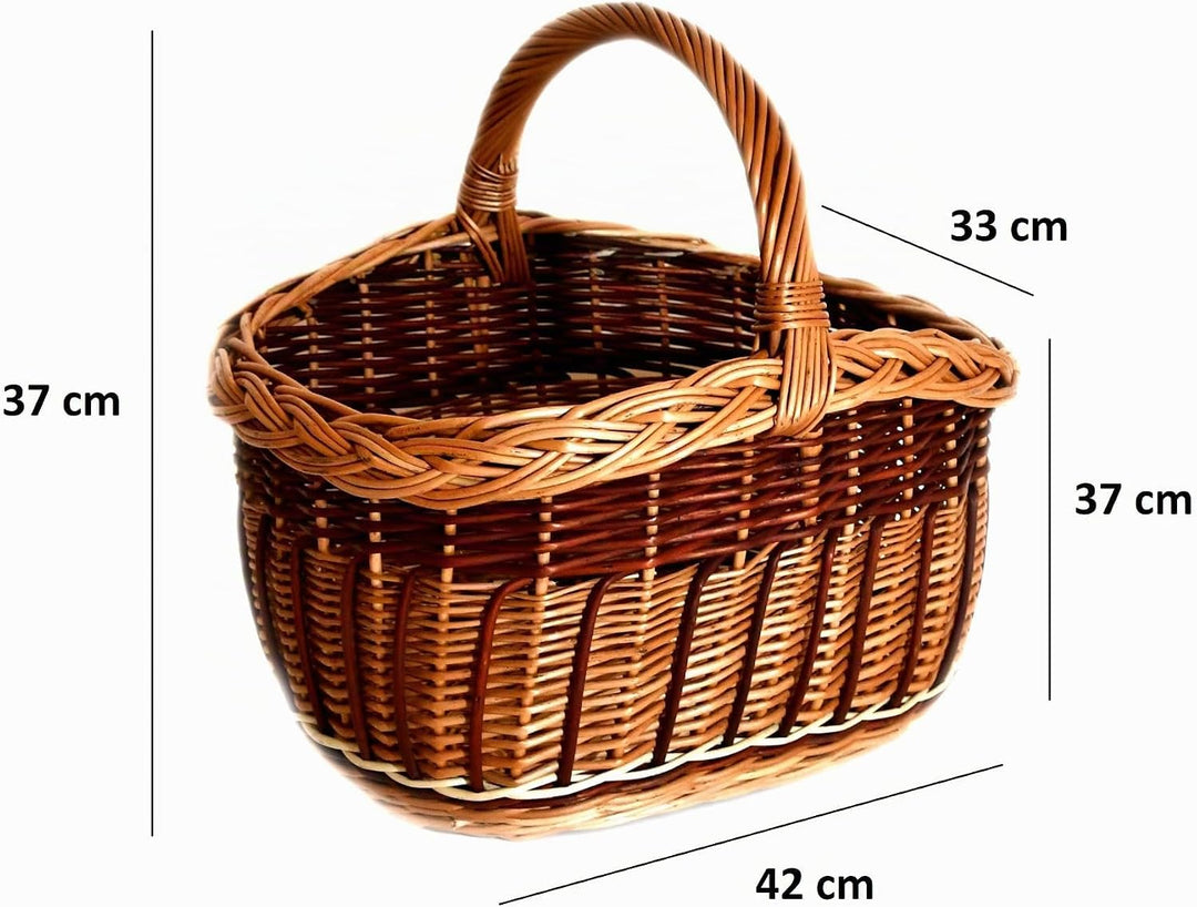 Weidenkorb Einkaufskorb Picknickkorb Geschenkkorb Tragekorb Vollweide geflochten K1-314-8