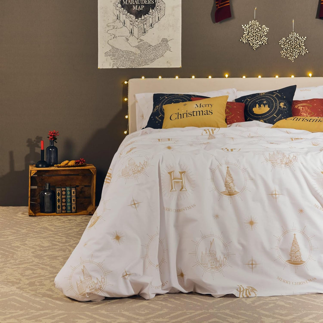 Belum Bettbezug Harry Potter, Bettbezug mit Knöpfen, 50% Baumwolle, 50% Polyester, Modell Hogwarts G