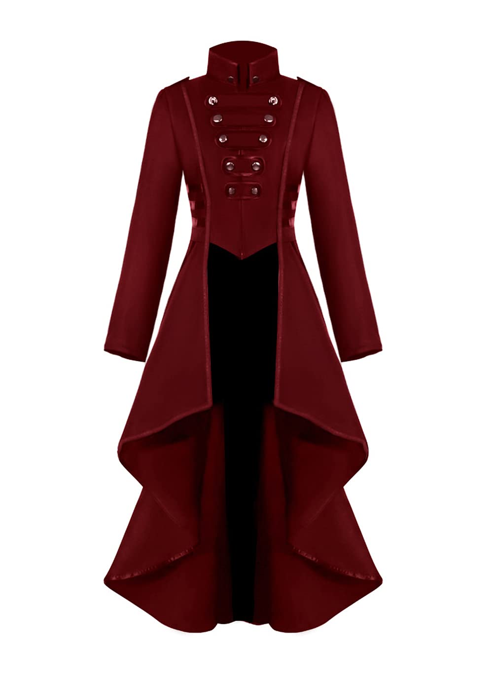 Damen Steampunk Vintage Frack Jacke Unregelmässiger Saum Gothic Kleidung Viktorianischer Gehrock Lan