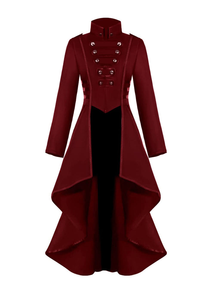 Damen Steampunk Vintage Frack Jacke Unregelmässiger Saum Gothic Kleidung Viktorianischer Gehrock Lan