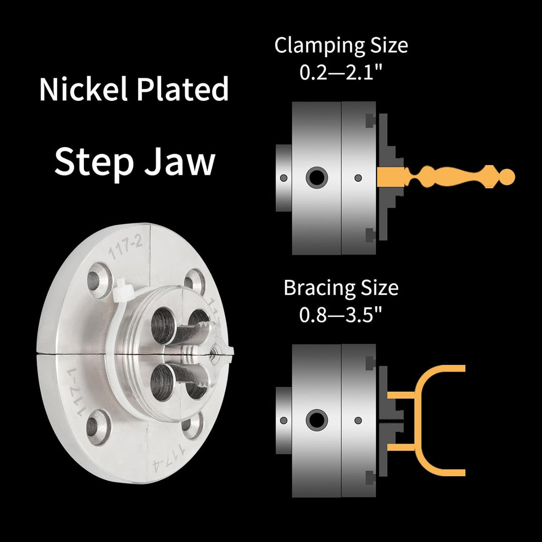DEEFIINE Holz Drehmaschine Chuck Zubehör - Step Jaw k12STEP, k12STEP