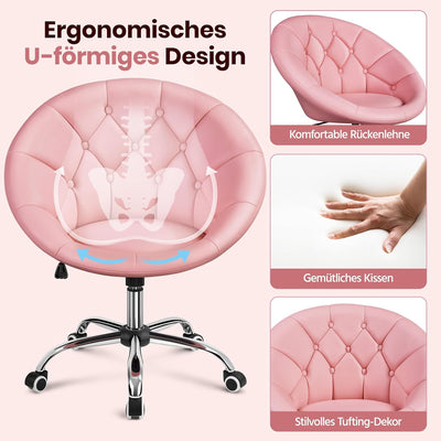 Yaheetech Schreibtischstuhl Ergonomischer Schminktisch Stuhl, Bürostuhl, höhenverstellbar Bürosessel