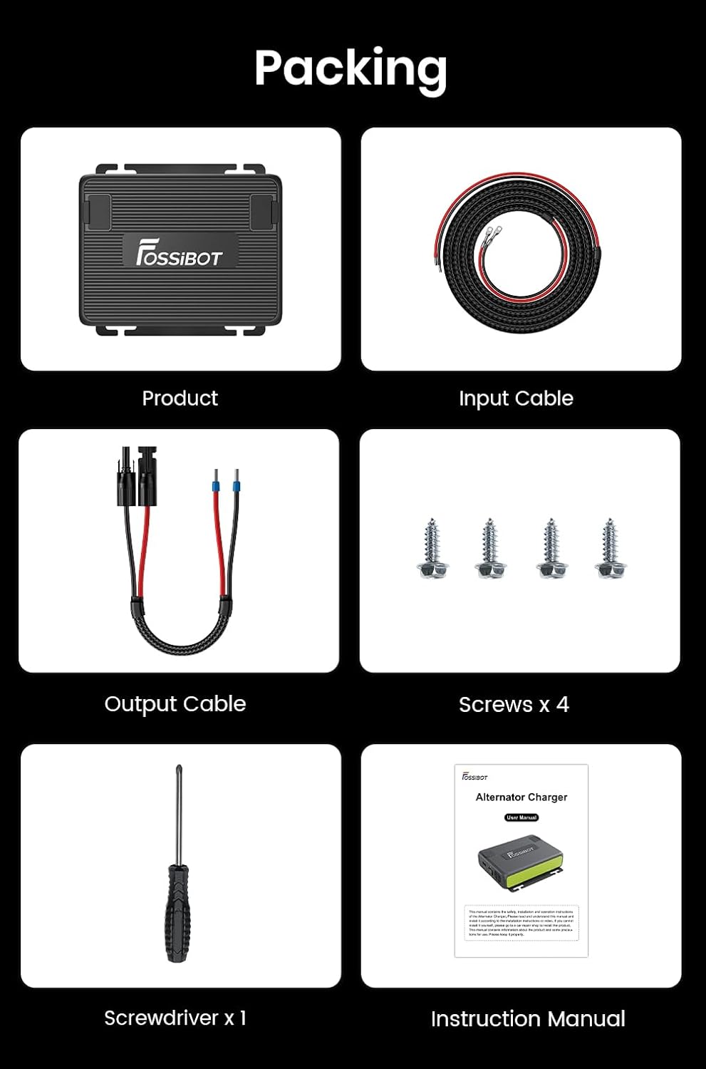 FOSSiBOT FAC580 580W Batterieladegerät, schnelles DC-DC-Ladegerät für 99% Tragbare Powerstation, 6×s