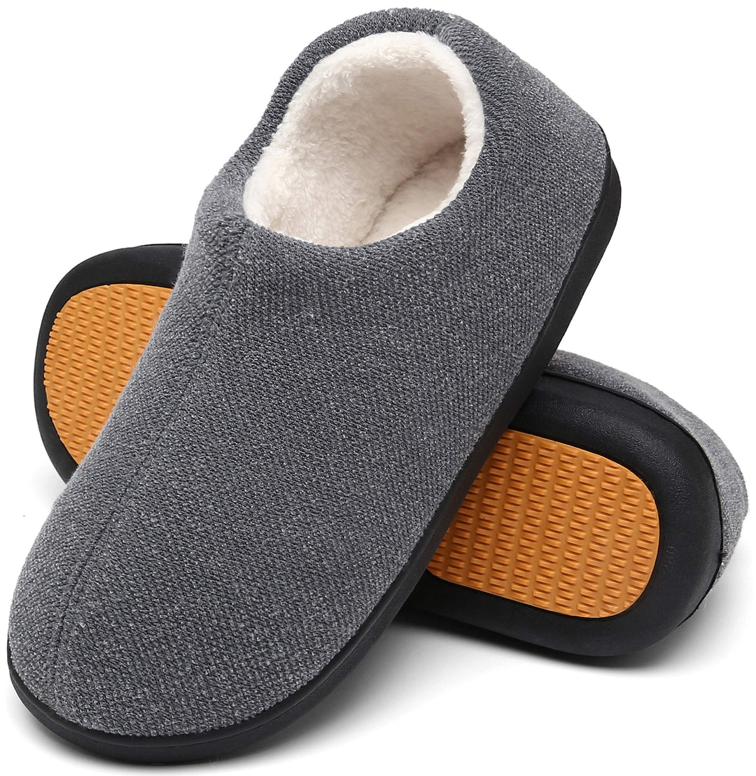 Mishansha Herren Winter Warme Hausschuhe Memory Foam Plüsch Pantoffeln,Gr.39-48 Grau 39 EU, Grau 39