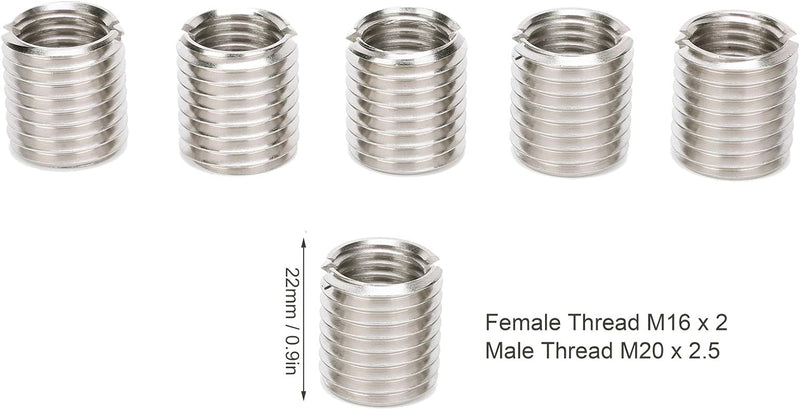 Selbstschneidender Gewindeeinsatz, 10 Stück 22 mm Umrüstschraube Mutter Innengewinde M16 x 2 Ausseng