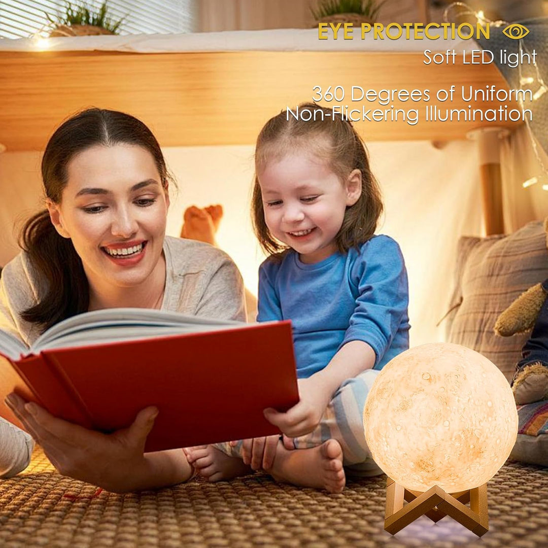 3D Mondlampe LED, 16 RGB Farben, Touch-Steuerung &amp; USB-Aufladung | Dimmbares Nachtlicht für Kinderzi