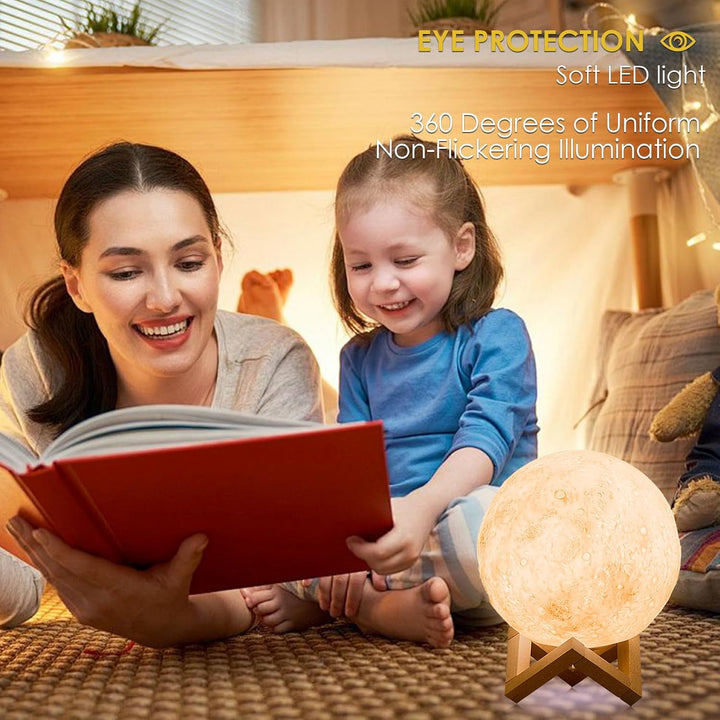 3D Mondlampe LED, 16 RGB Farben, Touch-Steuerung &amp; USB-Aufladung | Dimmbares Nachtlicht für Kinderzi