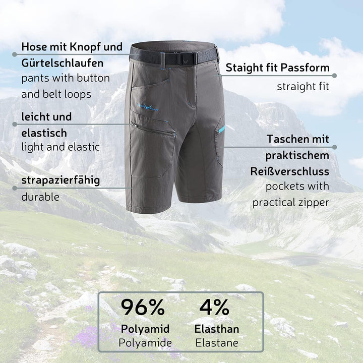 Black Crevice Trekking-Shorts Herren I Trekkinghose Herren kurz I Herren Outdoor-Shorts I wasserabwe
