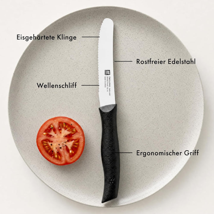 ZWILLING Twin Grip Messer-Set, 6-teilig, Frühstücksmesser, Klingenlänge: 12 cm, Rostfreier Spezialst