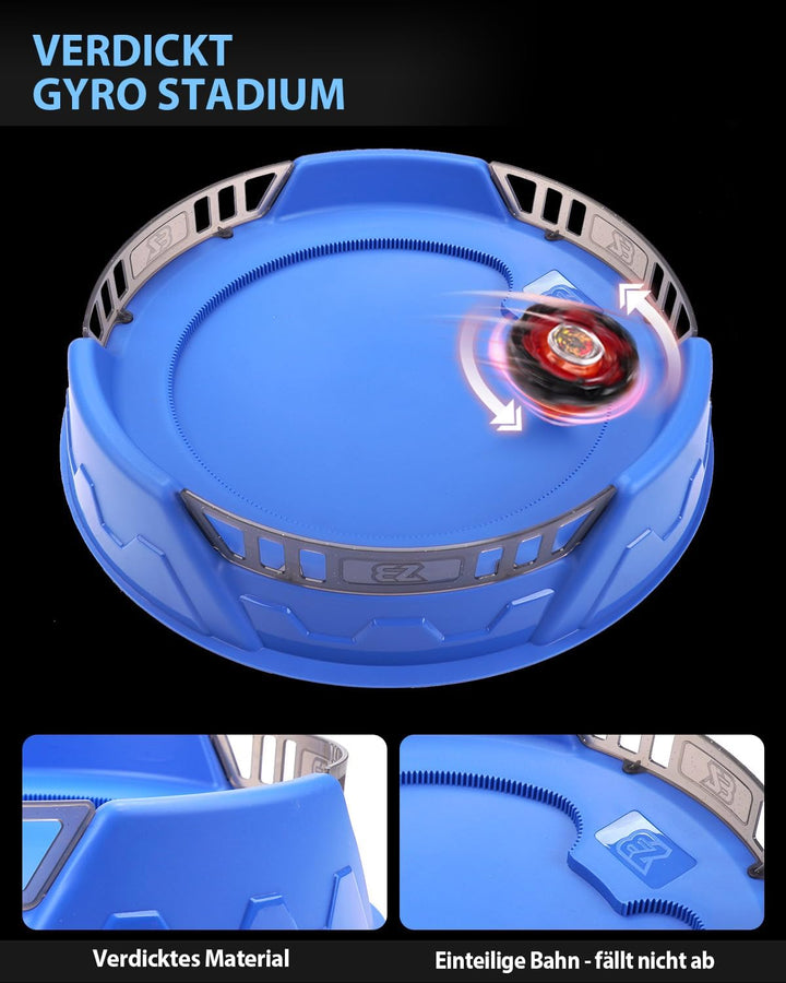 DEZAWRTY Kreisel X Set, 6 Kampfkreisel, 2 Launchers und Arena für 6+ Jungen, X Stadium Set mit X Acc