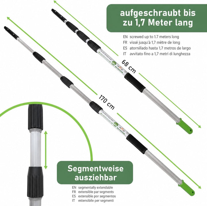 Axis Line | Profi Teleskopstange 1,7 Meter | 6 Stangen wählbar 1,7/3 /4/4.5/6 Meter | Profi Edition
