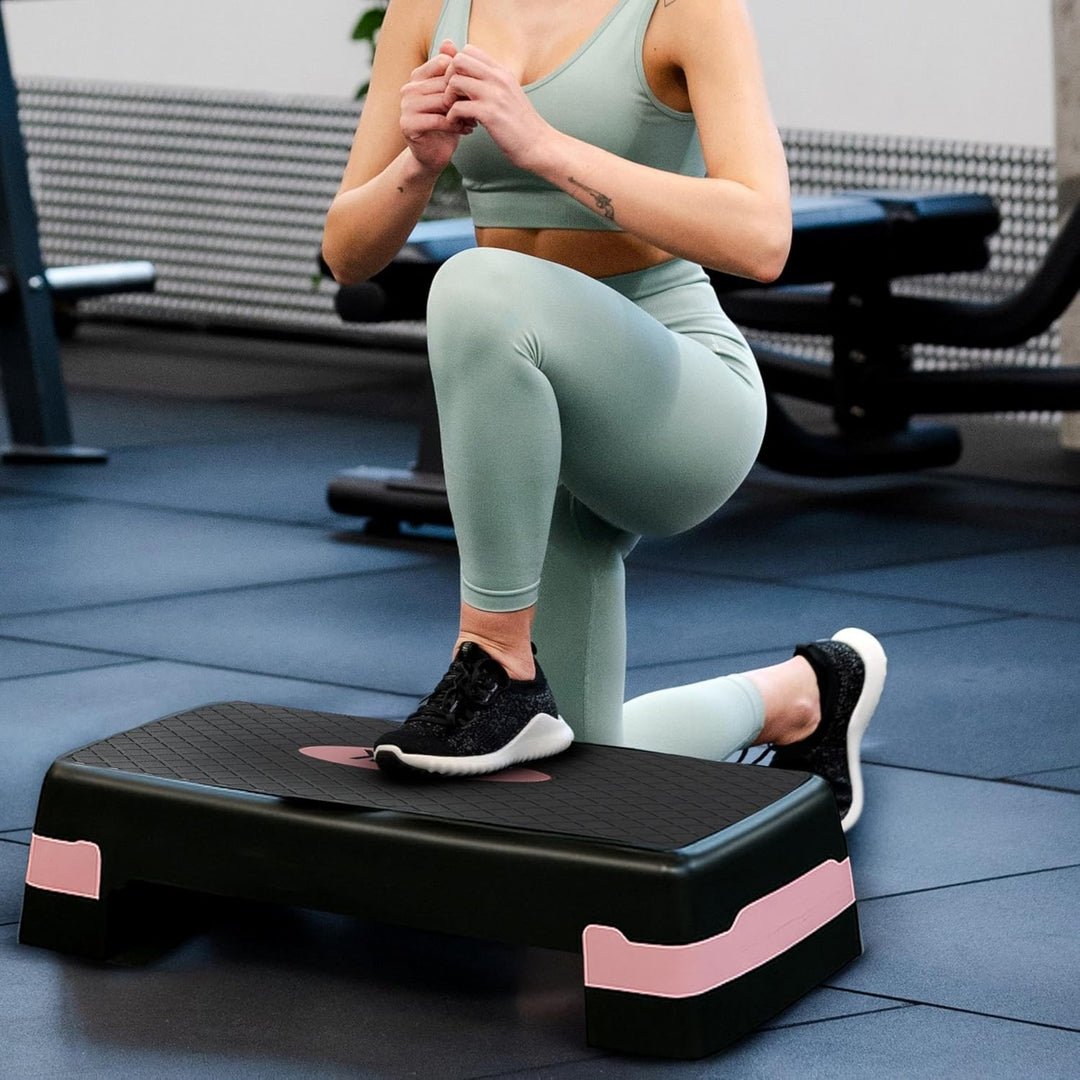 Queenfit Step für Aerobic - Ihr anpassbares Fitnessgerät für zuhause 2-stufig, 2-stufig