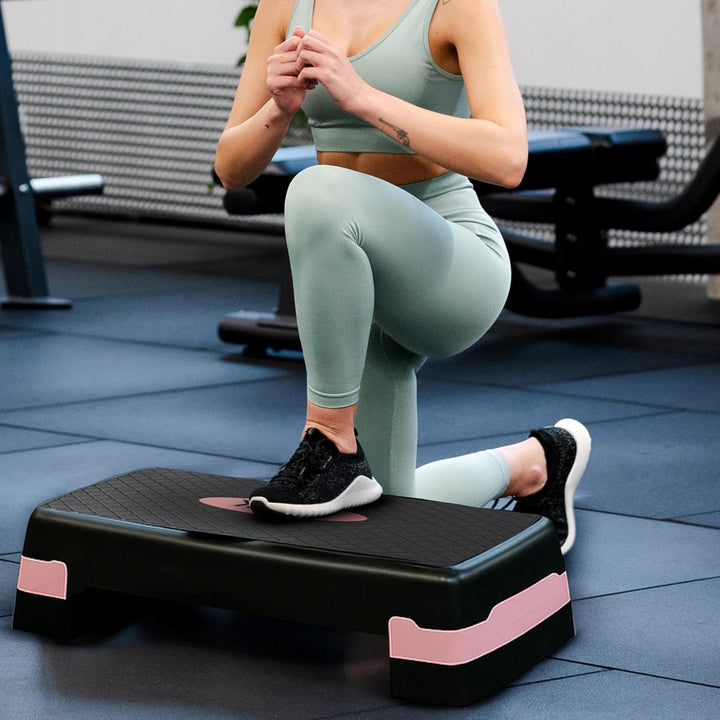 Queenfit Step für Aerobic - Ihr anpassbares Fitnessgerät für zuhause 2-stufig, 2-stufig