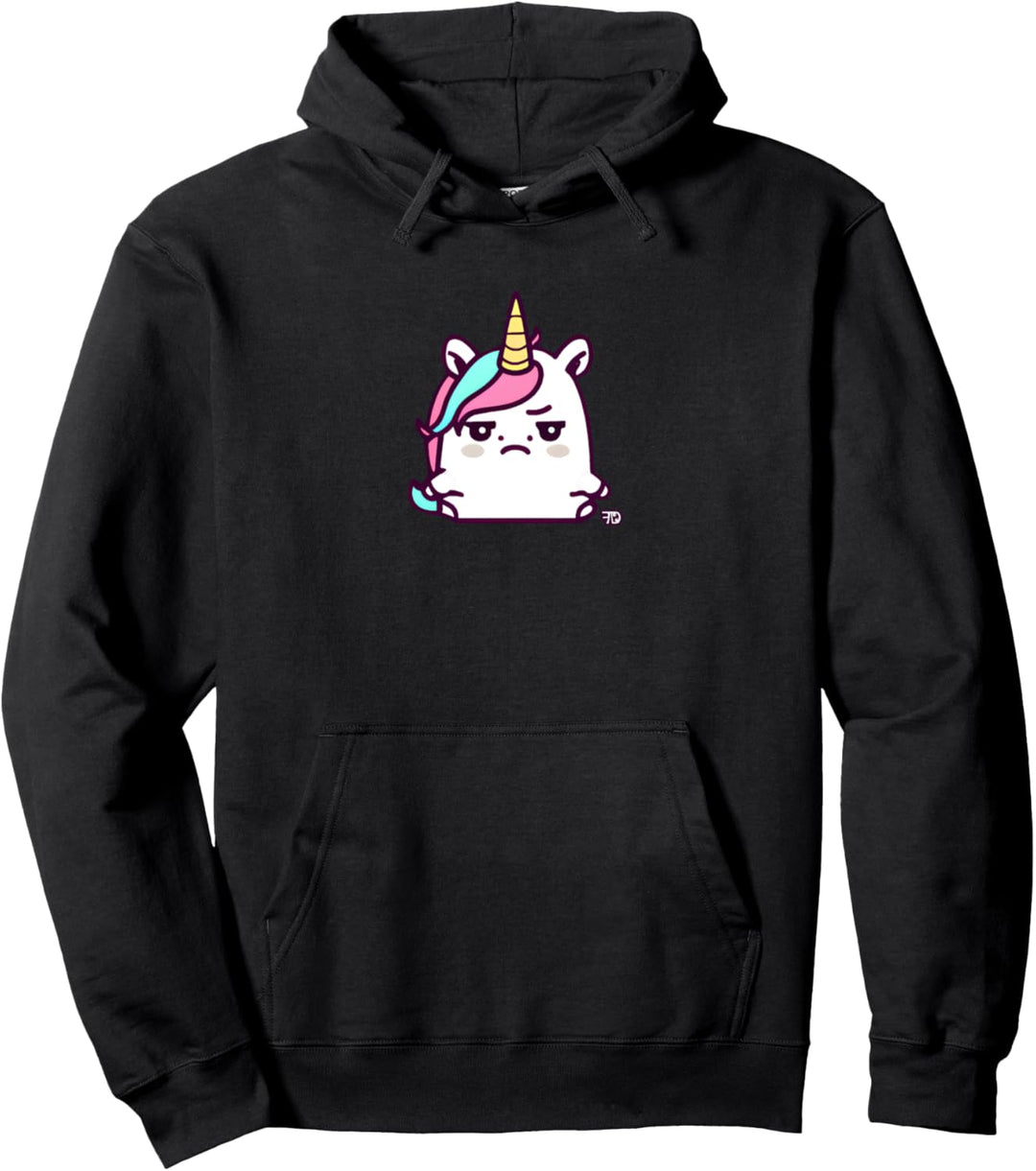 Mürrischer Lustiges Einhorn mit schlechter Laune Pullover Hoodie