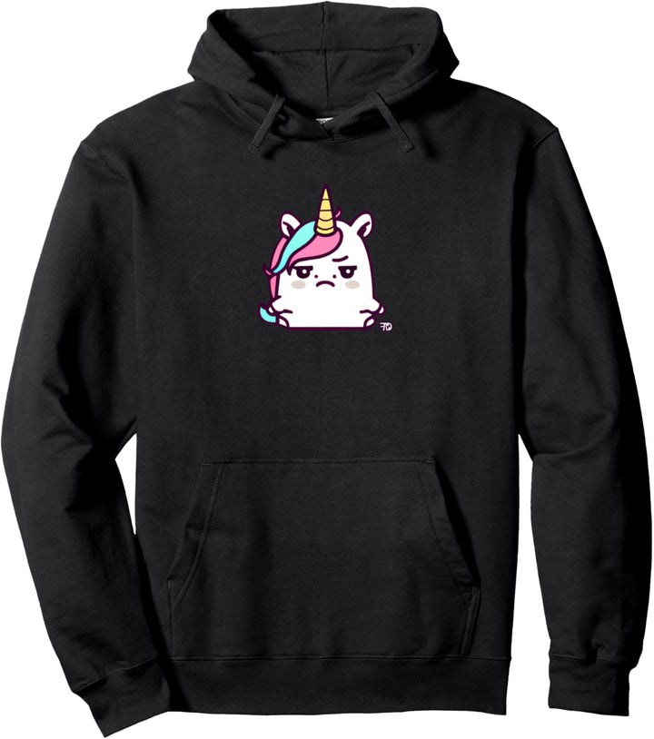 Mürrischer Lustiges Einhorn mit schlechter Laune Pullover Hoodie
