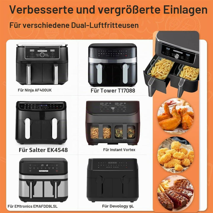 YQL 200 Stücke Backpapier für Heissluftfritteuse Ninja AF300EU/AF400EUCP, Air Fryer Pergament Paper