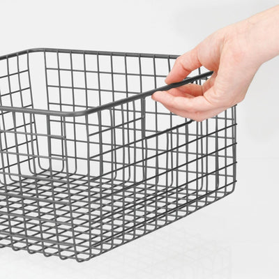 mDesign 4er-Set Allzweckkorb aus Metalldraht – flexibler Aufbewahrungskorb für die Küche, Vorratskam