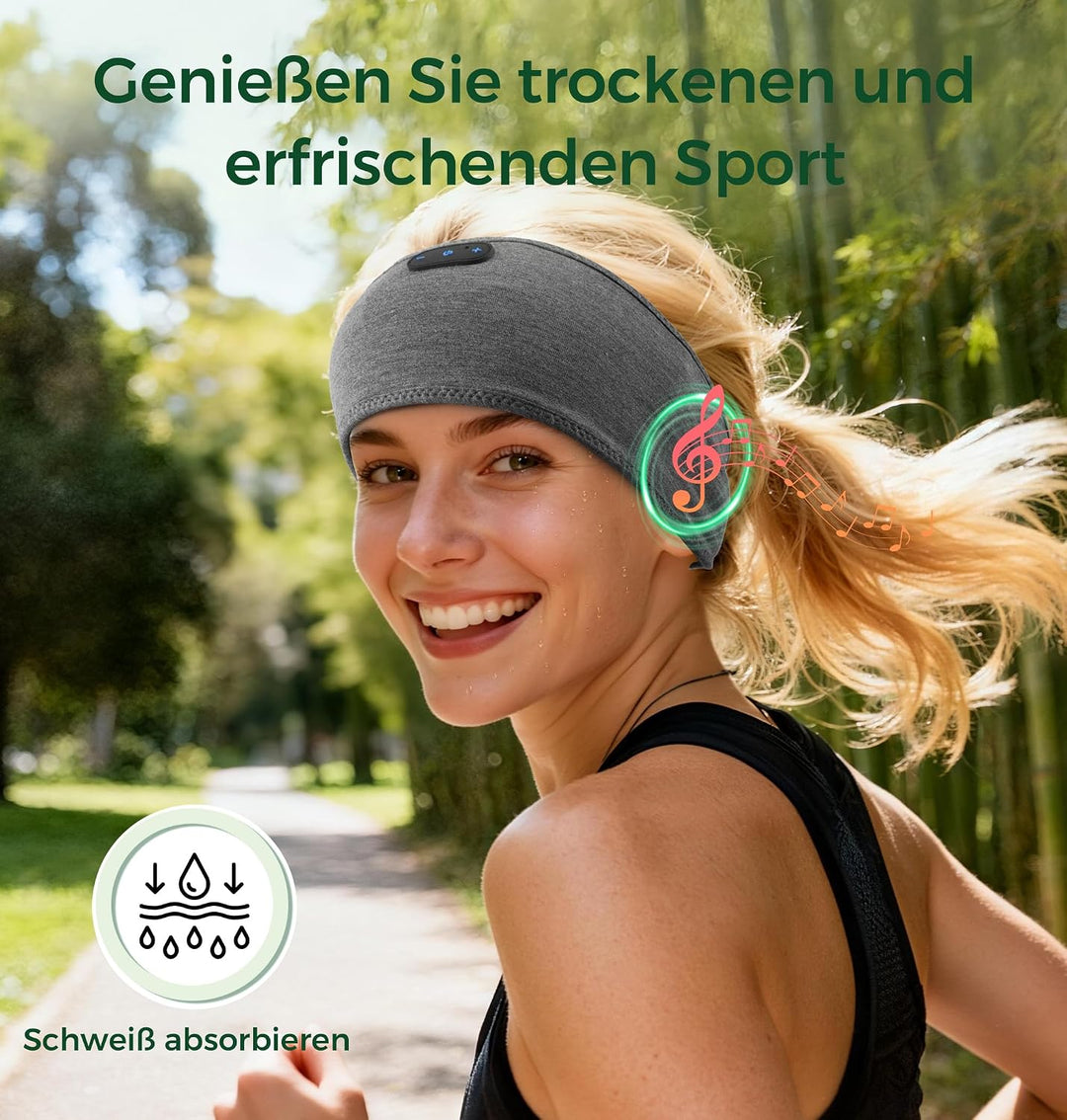 MUSICOZY Schlafkopfhörer,Schlaf Kopfhörer aus Bambus mit Bluetooth-Kopfhörern für Seitenschläfer,Kab