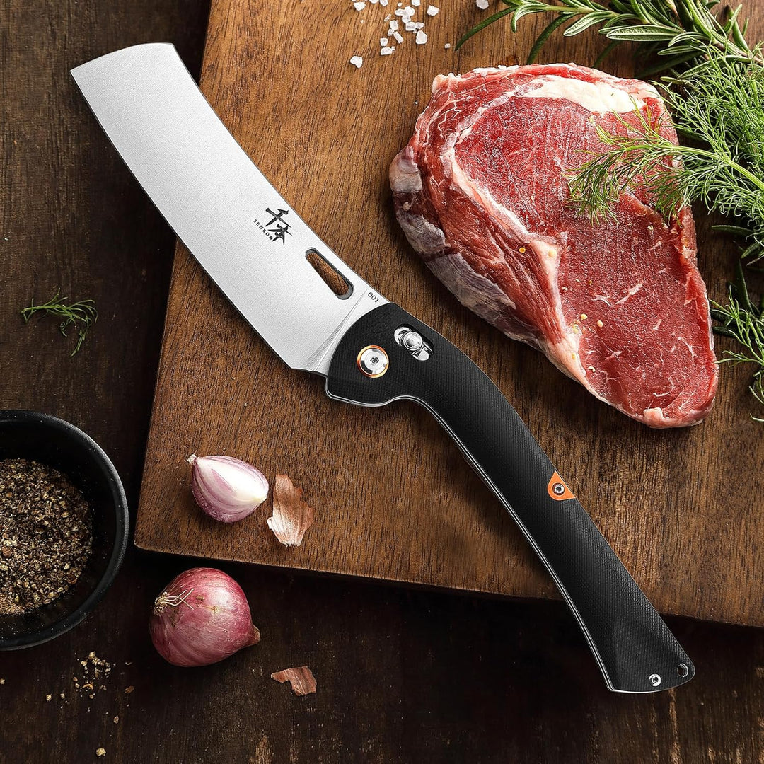 SENBON 440 Sharp Falten Chef Messer G10 Griff Küchenmesser Camping Outdoor Back Clip Tragbares Obst