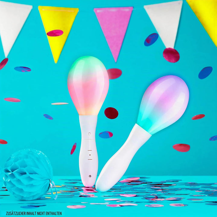 KreativeKraft leuchtende Maracas, LED Sensorik Spielzeug für Kinder oder Festival & Party Zubehör