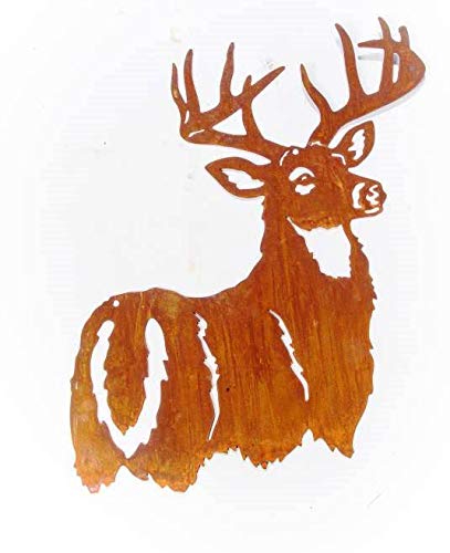 Gartendeko Wand-dekoration Hirsch Hirschkopf zum Hängen Metall Rost Garten verrostet Landhaus Deko 4