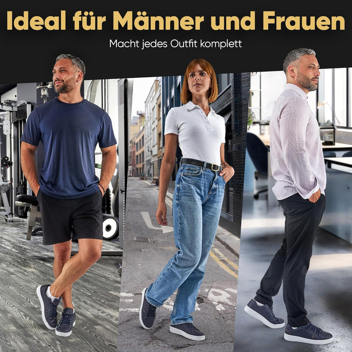 BAYKEMAN - Sneaker aus echtem Leder Unisex für Herren Damen Jungen Mädchen - sehr hochwertige, komfo