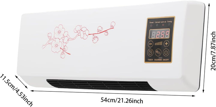 Heizlüfter Wandmontage Klimaanlage Heizung Wandheizung Elektrisch Heizung mit Fernbedienung, 2000W,