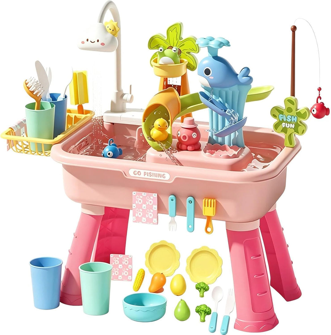 Generisch Wassertisch für Kinder - mit Pumpe und lustigen Lernspielzeugen,Kinderpool-Spielwaschbecke