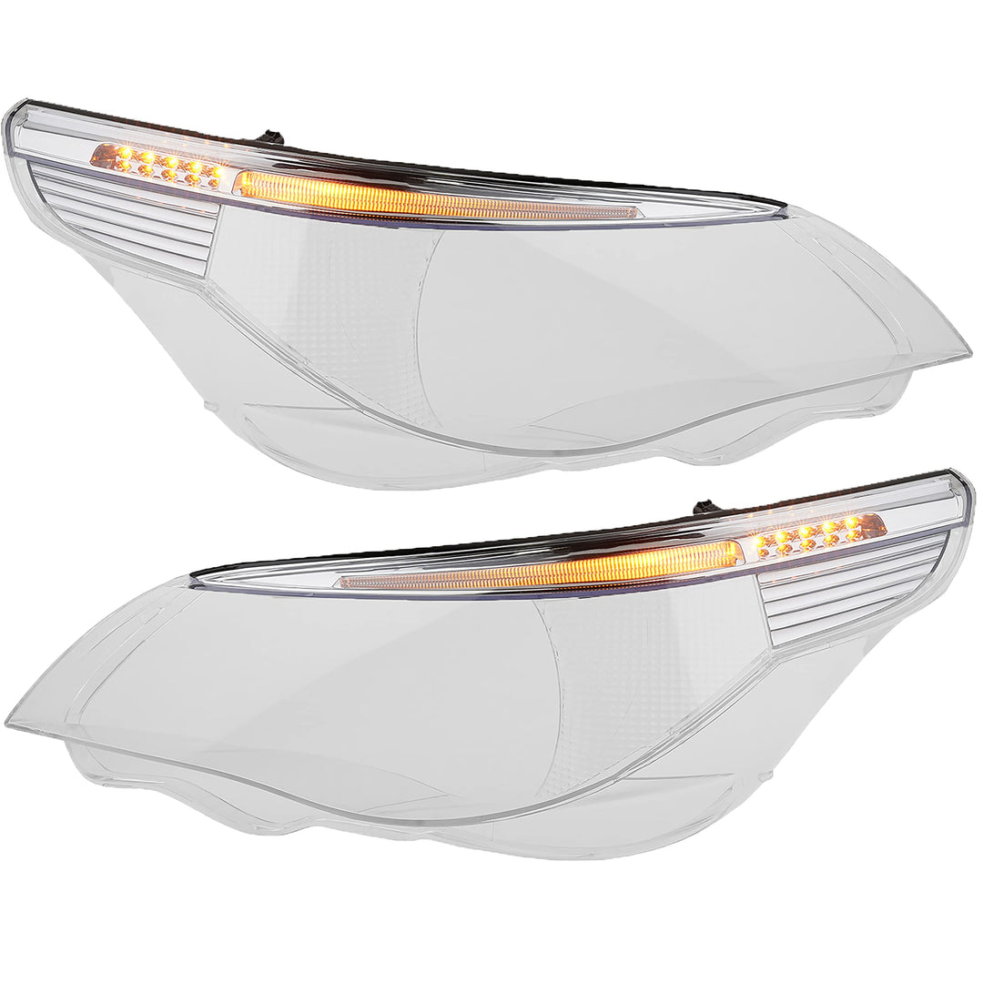 Johns, Scheinwerfer Satz passend für BMW 5 Scheinwerferglas E60/E61 07/03-03/07 links, rechts für