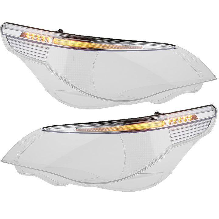 Johns, Scheinwerfer Satz passend für BMW 5 Scheinwerferglas E60/E61 07/03-03/07 links, rechts für