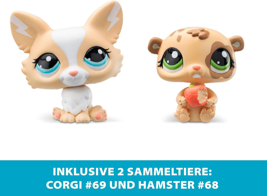BANDAI Littlest Pet Shop - Fun Factory Set - Spielset mit 2 Tieren, Dekoration und Zubehör - Niedlic