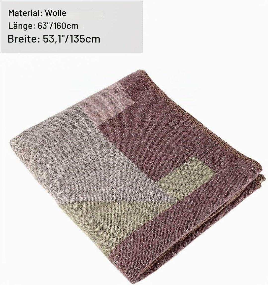 Shmily Girl - Damen Poncho Habe Gestrickt Überdimensionalen Decke Kap-Schal A - Beige Blockfarbe, A