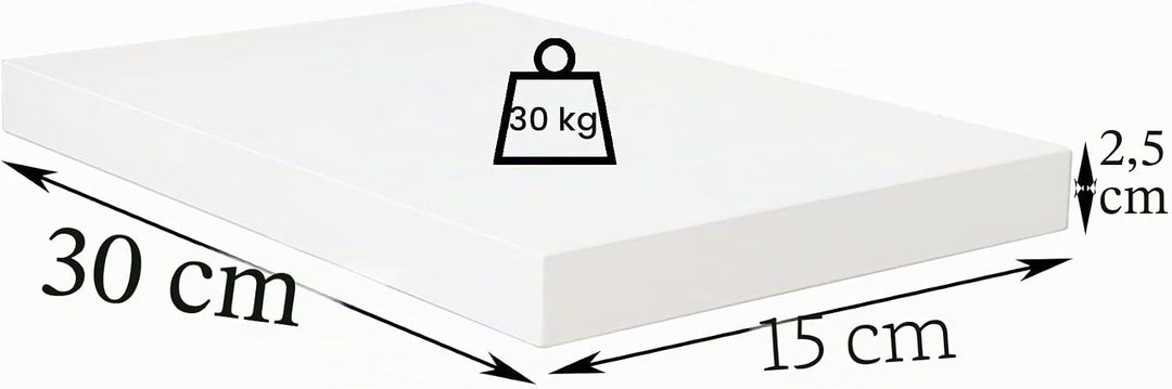 Henor Wandregal FSC® Holzwandregal 30 x 15 x 2.5 cm. Laden Sie 30 kg. Weiss 30 Weiss 15 Cm, 30 Weiss